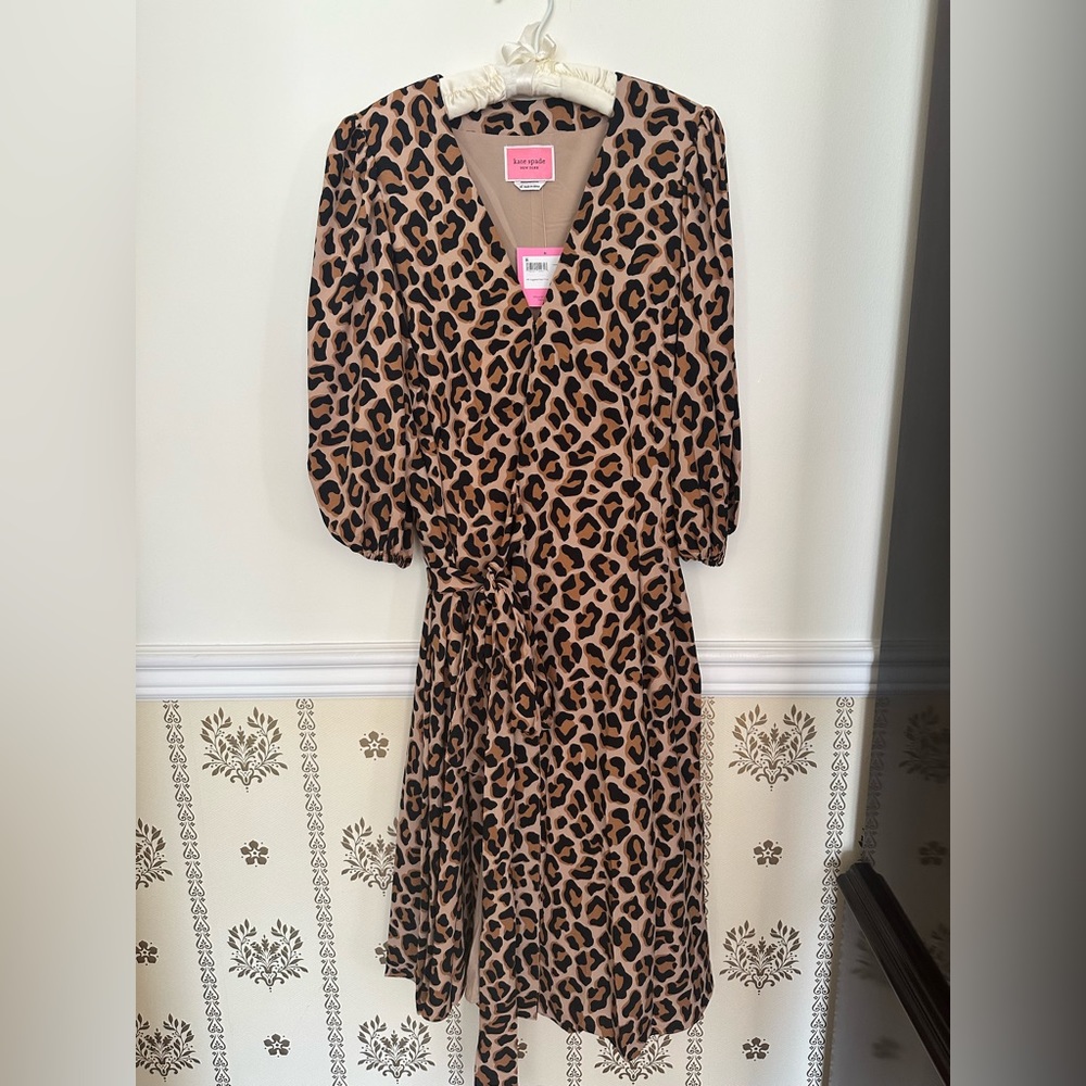 NWT Kate Spade Lovely Leopard Wrap Dress XL